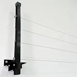 Varal Alumínio Reforçado Retrátil De Parede Para Roupas Suporta Até 80kgVaral de Parede Muro Dobrável retrátil Mão Francesa cabo aço 500cm*50cm(Alumínio Preto)