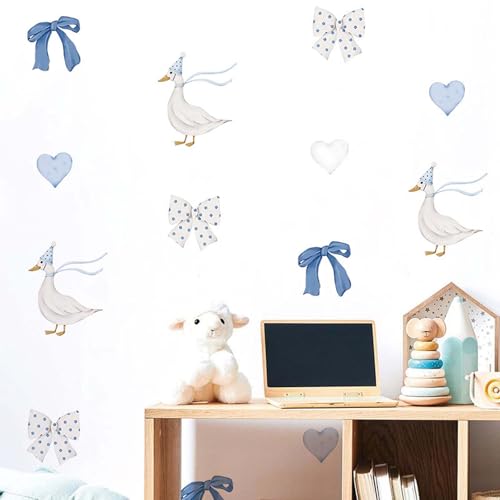 6 hojas de stickers de pared gansos azules elegantes miniatura 5