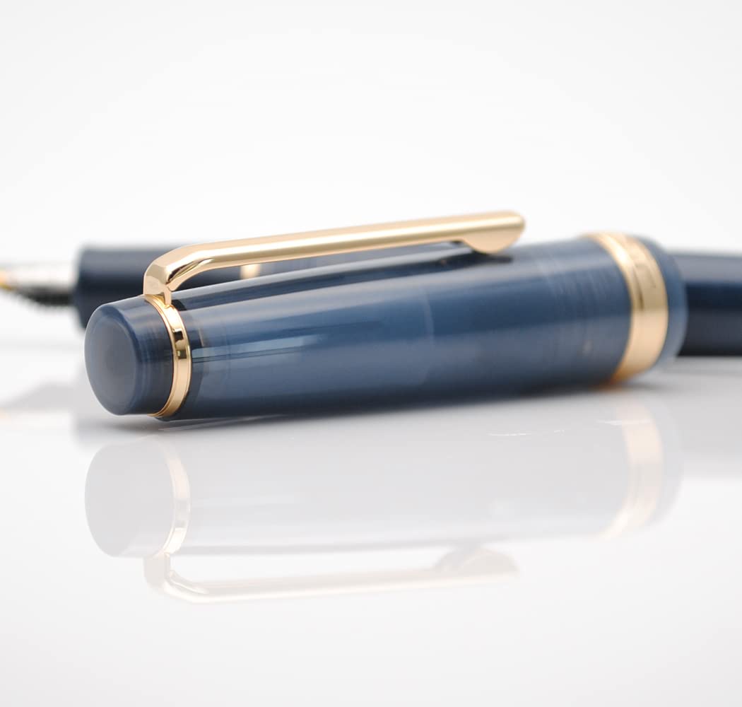 JINHAO 82 Celluloid Fountain Pen Acrylic Ink Pen with Ink Converter (Fine Nib, Gold Clip-Caribbean Sea Blue) - Image 3