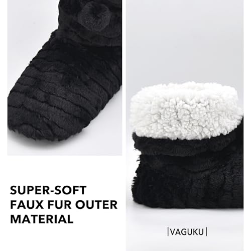 Keyela Womens Slipper Socks With Soles, Fluffy Cozy Soft Non-Skid Bottom Slippers Booties For Ladies, Fuzzy Winter House Slippers2