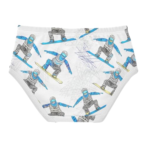 Joisal Snowboarders Winter Blue White Panties Little Girl Toddler Girls Underwear Cotton Pattern Underpants Briefs 2t2