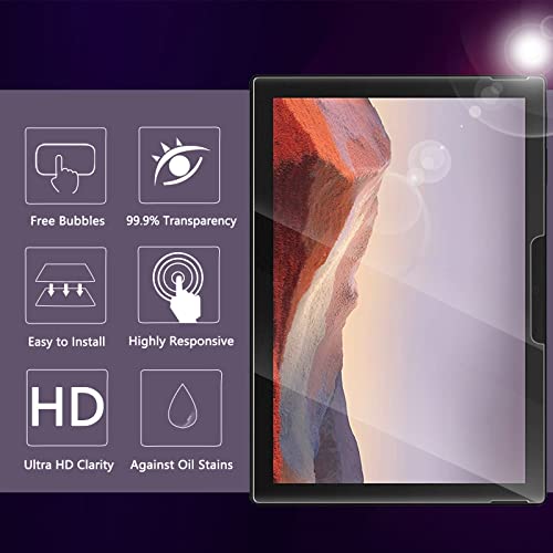 Image of Orzero 2 Pack Compatible for Surface Pro 7 Plus /7 /6 /5 /4 Tempered Glass Screen Protector, 2.5D Arc Edges 9H Anti-Scratch HD