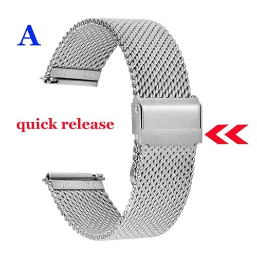 Bracelet de montre à dégagement rapide et maille acier robuste 20mm - 2