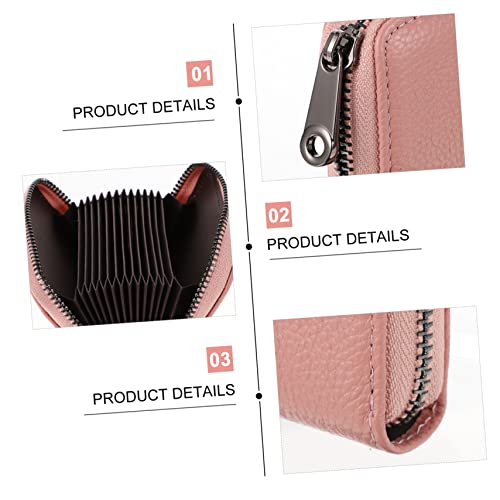 1pc Gorgeous Pu Cards Pack Cards Holder Wallet Zipper Theft Purse for Id Cash4
