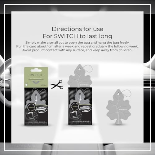 Image of SWITCH Car Air Freshener + Screen Cleaning Cloth Combo | New Car Scent | Luxury Hanging Perfume | Long Lasting Aroma | Refreshing Smell | Car Accessories Interior (Pack of 1)