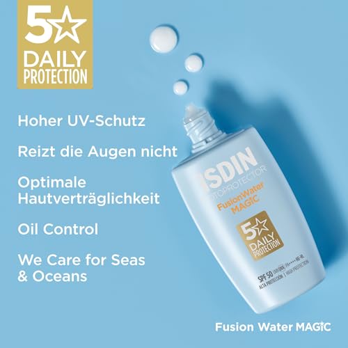 Gesichts-Sonnencreme ISDIN Fusion Water Magic mit LSF 50 für täglich