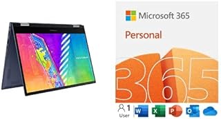 Microsoft 365 Personal + ASUS VivoBook Go 14 Flip Thin and Light 2-in-1 Laptop, 14” HD Touch, Intel Celeron N4500, UHD Graphics, 4GB RAM, 128GB eMMC, Fingerprint, Windows 11 Home in S Mode, J1401KA-A