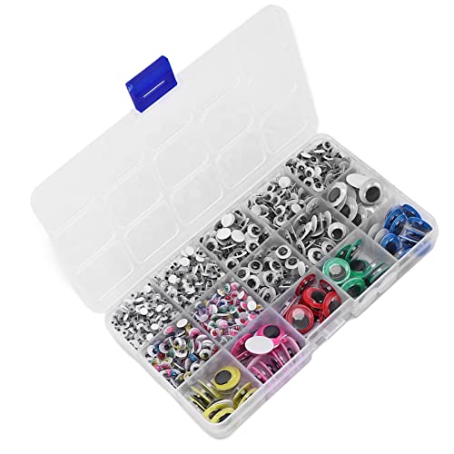 1500pcs Googly Wiggle, Plastic Eye Toys Comfortable Use Various Choices Unlimited Eyes Self Adhesive, for Craft Imagination Toy Materials Manual Scrapbooks Sticker Multi