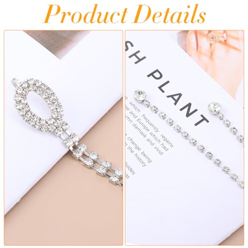 Silver Rhinestone Chain Belt for Women, Crystal Bling Belt Adjustable Rhinestone Sparkly Waist Chain for Dresses Weddings Parties3