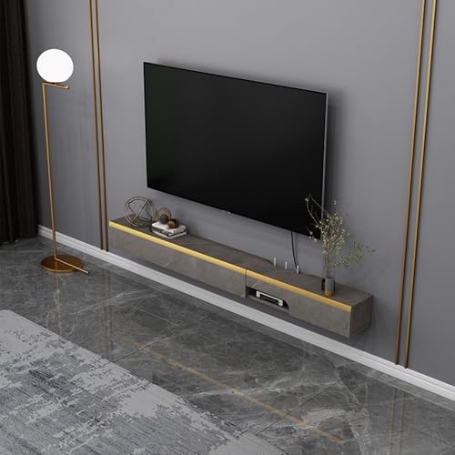 Meuble TV de luxe léger kaki suspendu 160cm meuble de rangement mural haut de gamme
