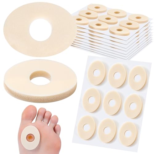 Image of Nuanchu 90 Pcs Corn Cushions Callus Pads Corn Removers for Feet Soft Foam Cushions Relief Pain Prevents Calluses Corns Blisters Mosquito Bites on Feet from Pressure and Friction (Regular for Foot)