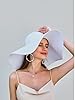 White Oversized Womens Sun Hat Wide Brim Summer Hat Foldable Roll up Large Floppy Beach Hats, Style, One Size (UK, Alpha, One Size, White) #5