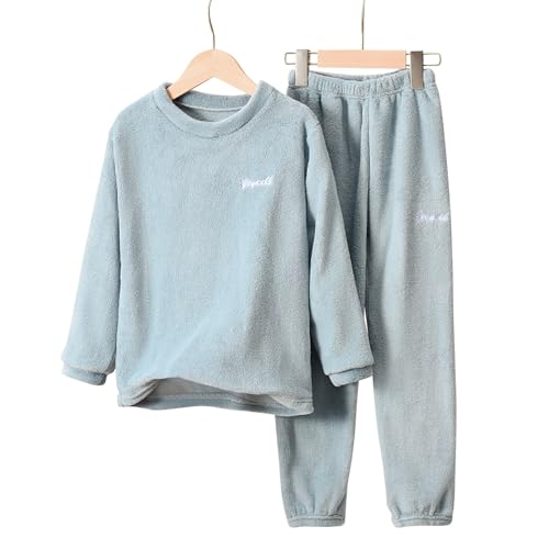 Fleece Flannel Plush 𝗦leep𝚠ear for Kids Solid Fuzzy Soft 𝗣a𝗷amas Set Winter Long Sleeve Pullover 𝗛ome𝚠ear4