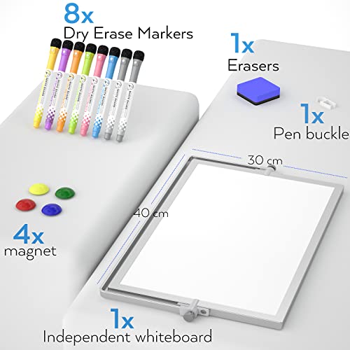 Nicpro Dry Erase Whiteboard, 12 x 16 inch Double Sided Large Magnetic Desktop White Board with Stand, 8 Pens, 1 Eraser, 4 Magnets, Portable White Board Easel for Kids Memo to Do Li image 1