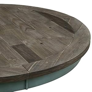 Roundhillfurnitureprato5piecerounddiningtablesetwithcrossbackchairsantiqueblueandweatheredwalnut Urban Country Home Decor Roundhill furniture prato 5 piece round dining table set with cross back chairs antique blue and weathered walnut urban country home decor