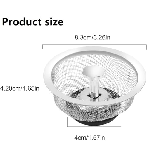 Colador para fregadero con mango y tapón de acero inoxidable miniatura 2