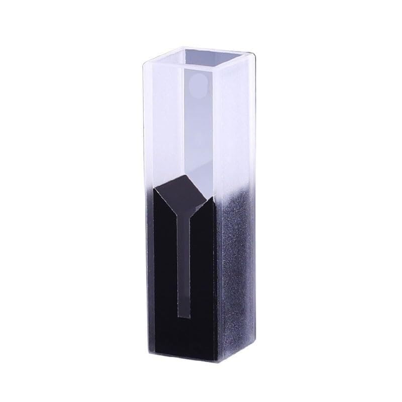 Cubeta submicro de cuarzo con paredes y tapa negras, volumen de 300 ul, longitud de trayectoria de 10 mm, compatible con espectrofotómetro UV-Visible