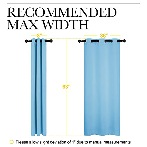 Image of NICETOWN Light Blue Curtains for Nursery, Thermal Insulated Grommet Room Darkning Curtain Panels for Bedroom /Living Room, Privacy Drapes for Classroom(1 Pair, W42 x L63 inches, Blue)