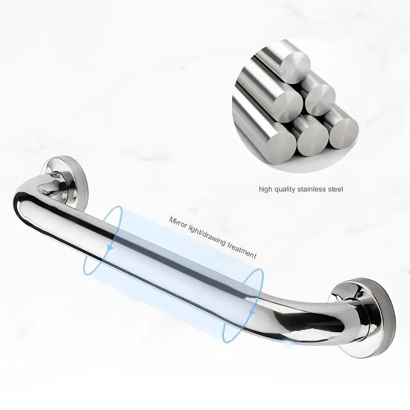 Asidero Ducha Barra de apoyo for inodoro y bañera acero inoxidable 30/40/50 cm, antideslizante, for ducha, soporte seguridad, accesorios for toalleros(Thickened,50cm)