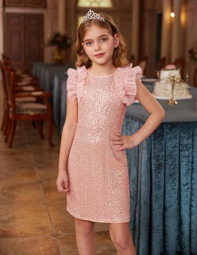 Image of GRACE KARIN Girls Dresses Sequin Party Formal Pageant Dress Tween Girl Birthday Tulle Prom Princess Maxi Dress Size 5-14