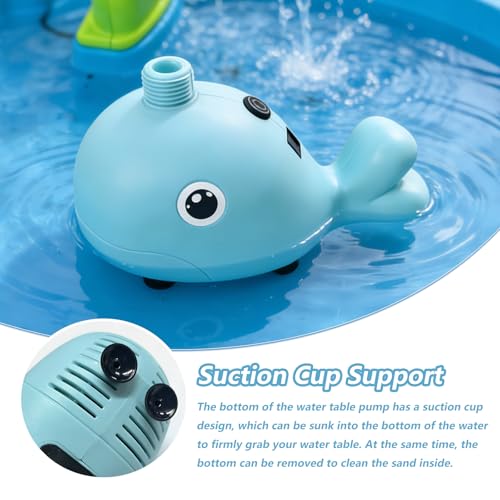 Image of Water Table Pump(Huge Water Output), 3 Spray Modes, 4 Hours Non-Stop Fun IPX7 Waterproof, Outdoor Water Toys Outside Water Play Table Accessories for Kids Toddlers, Blue
