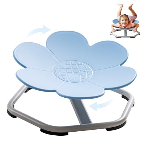 ROBUD Kids Sensory Swivel Chair, Autism Kids Swivel Chair with Non-Slip Design, Training Body Coordination, Flower Shape Wobble Chair, No Assembly, Blue