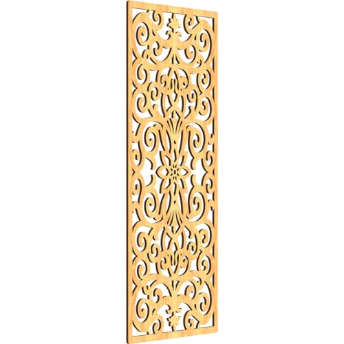Image of Buel Decorative Pierced Fretwork Wood Wall Panels, 17 3 /8 inchW x 44 3 /8 inchH x 3 /8 inchT, Cherry