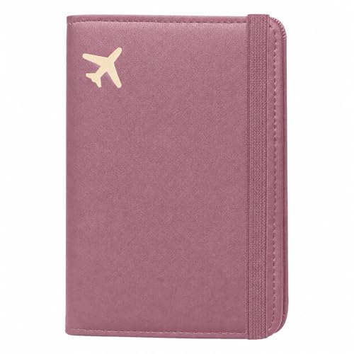 Image of ZOPPEN RFID Blocking Passport Holder for Travel - PU Leather Waterproof Lightweight Passport Cover Wallet for Women Men, Travel Organizer with Card Slots for Airline Tickets & Passport Book, Purple