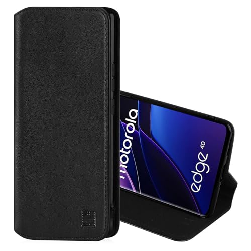 Étui en cuir véritable Motorola Moto Edge 40 housse de luxe 32nd Série Classique 2.0 noir