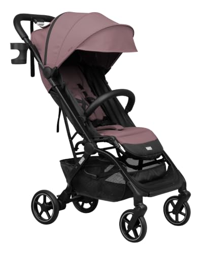 MUNICH Mun10, Silla de Paseo, Sistema de viaje, Silla de Bebe, Fácil plegado, desde el nacimiento hasta 22 kg, Maniobrabilidad, con cubrelluvias, Color Gris (Rosa)