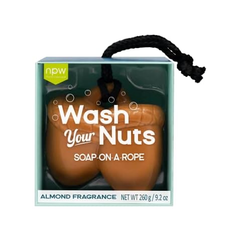 NPW-USA Hello Handsome Wash Your Nuts Soap-On-A-Rope, Nutty Almond Cover