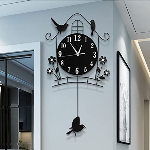 Reloj de pared hogar moderno negro de tipo analógico y estilo simple 7