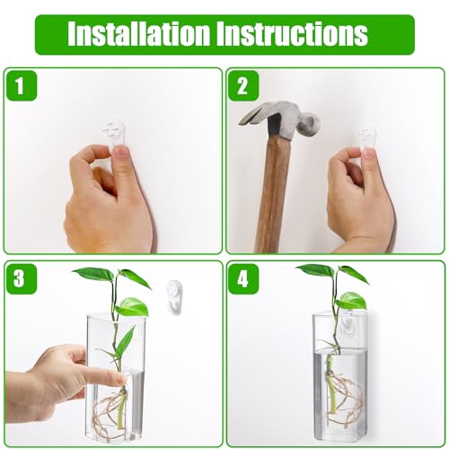 Fasmov BOLYDOOM 4 Pack Wall Hanging Glass Planters Plant Terrarium, Plants Holders Air Plants Succulents Planters Flowers Glass Wall Vase Containers For Plant, Decoration And Display, Square Vase thumb #2
