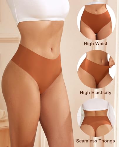 Thongs for Womens High Waisted Seamless for Women Underwear Sexy Breathable Panties 6 Pack3