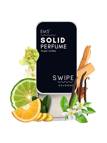 Image of EM5 Solid Perfume | Alcohol Free & Non-Greasy Cologne | Strong & Long Lasting Fragrance | 12g (Swipe (Floral, Citrus, Fresh, Spicy))