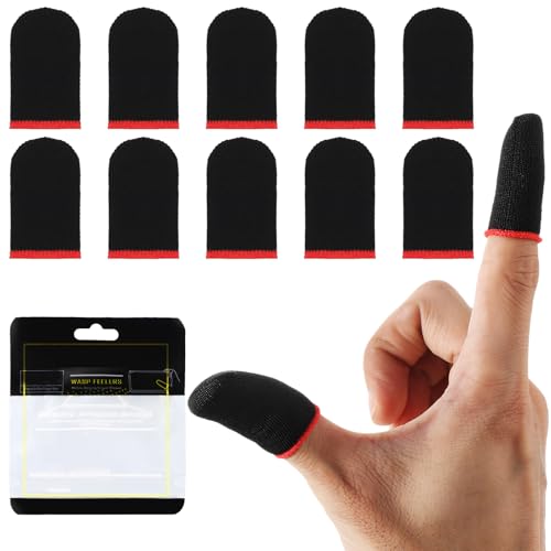 Gjinxi Mangas para Dedos 5 Pares Mangas para Dedos para Juegos, Funda para Dedos para Juegos Móviles Funda para Dedos con Pantalla Táctil Guantes para Dedos Mangas para Pulgares Funda para Dedos
