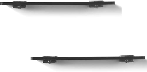 iobiotio Estantes flotantes pequeños, estantes flotantes negros para pared, estante de exposición de sala de exposición de acrílico, 8 pulgadas, 2