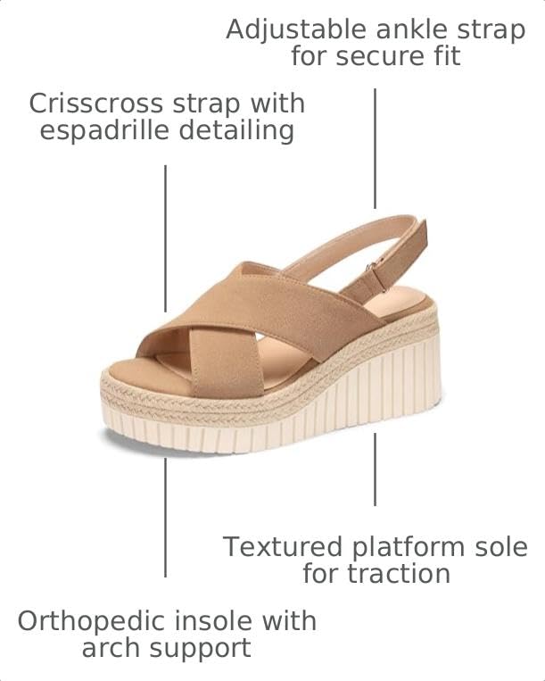 Image of VICKI.VICKI Women's Raffia Platform Sandals, Open Toe Wedge Slides