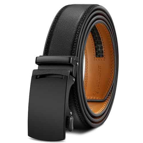 Image of Men's Belt,Bulliant Leather Adjustable Belt for Men Dress Casual 1 3 /8,Trim to Fit