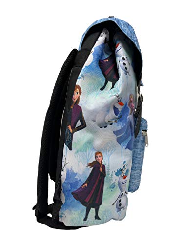 Limited KBNL Frozen 2 Allover Pattern Preppy Vintage Style 16 School Backpack Blue, Large, 207604