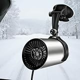 Car Heater Defroster, 12V 150W Plug-in Cigarette Lighter Car Heaters, Cup Shaped Car Windscreen Heate, 2 in 1 Heater & Cooling, Vehicle Heater Defroster Windshield, Warmer Windscreen with Bracke