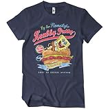 SPONGEBOB SQUAREPANTS Licenciado Oficialmente Homestyle Krabby Patty Camiseta para Hombre (Azul Marino)