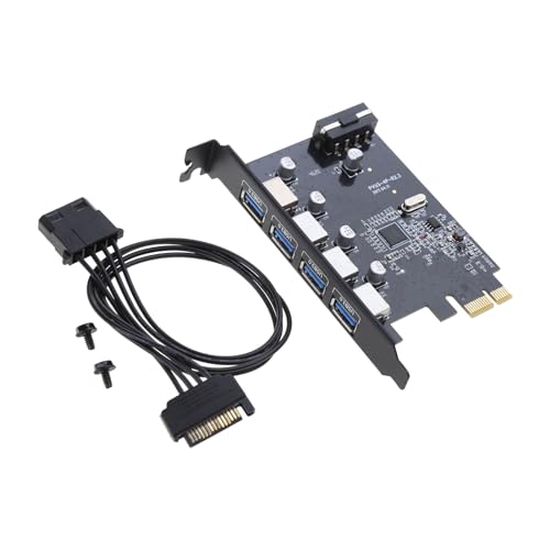 4Port USB3.0 PCI-E Expansion Card Firm Stable Double Folding Design 5Gbps Rapid High-Speed Expansion Card Splitter