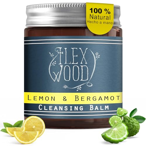 Bálsamo limpiador de limón y bergamota, cuidado facial, limpiador e hidratante. 100% natural, vegano, sin crueldad animal, sin aceite de palma, sin plástico, hecho a mano y orgánico, 60 ml.