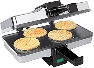 CucinaPro Piccolo Pizzelle Baker for Mother's Day Baking, Electric Press Makes 4 Mini Cookies at Once, Grey Nonstick Interior For Fast Cleanup, Must Have Gift or Treat for Parties, Unique Dessert Gift