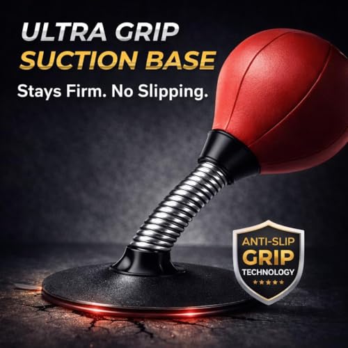 Image of Desktop Punching Bag for Stress Relief, Suction Base Boxing Ball, Strong Rebound Spring, Office Desk Stress Buster Toy for Adults and Kids