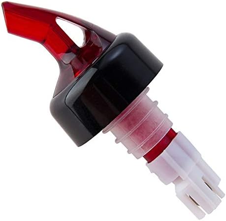 Measured Alcohol and Liquor Pourer with Black Collar Automatic Liquor Pour Spout Auto-Measure Bottle Pourer (12, RED 2 Oz)
