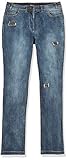 Ulla Popken Große Größen Damen Straight Jeans Jeanshose mit Glitzerdetail, Mona, Blau (Bleached 92), W49/L34 (Herstellergröße: 60)