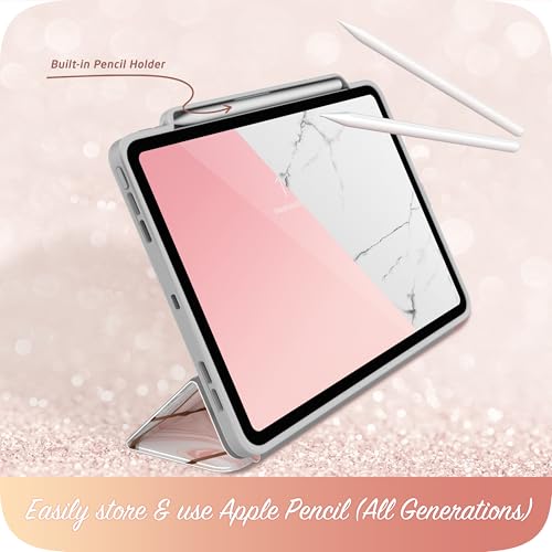 Coque iPad Pro 11 Pouces 2024 Fine Rose Support Veille Auto M4