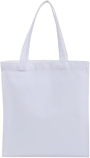 MWAHJU Bolsa De Lona Bolso Grande de Lona de Gran Capacidad, Bolso Informal Simple Plegable, Bolso de Hombro Reutilizable, Bolso de Compras para Exteriores(White 35x40cm)